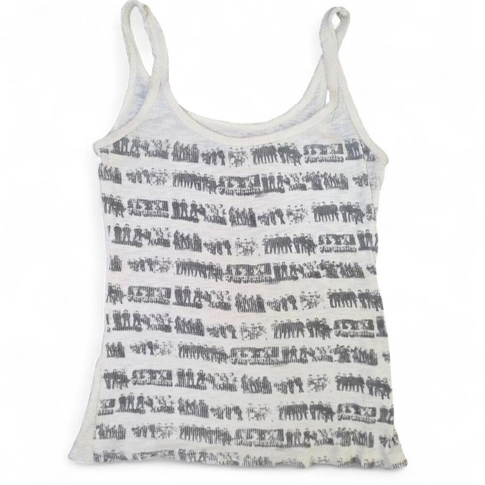 The Beatles Tank Top 2013 Official Apple Corps Band Tee White Ribbed Cami Medium